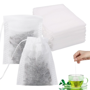 Custom PLA non-woven Corn fiber disposable herbal herb medicine cotton empty scented tea filter packaging bag with draw string