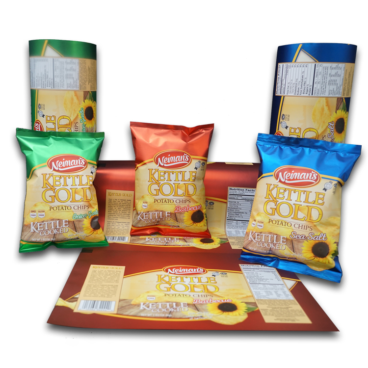 Wholesale Food Packaging Printing Laminated BOPP/PET Polyester mylar aluminum foil Plastic Sachet Potato Chips Roll Film