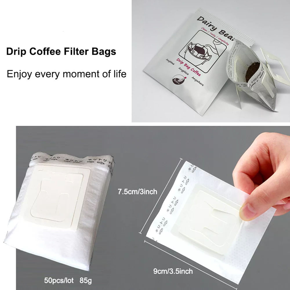 Custom Printed Single Serve Small Coffee Tea Sachet Packing Pouch Portable Hanging Ear Drip Coffee Filter Bag Outer Packaging