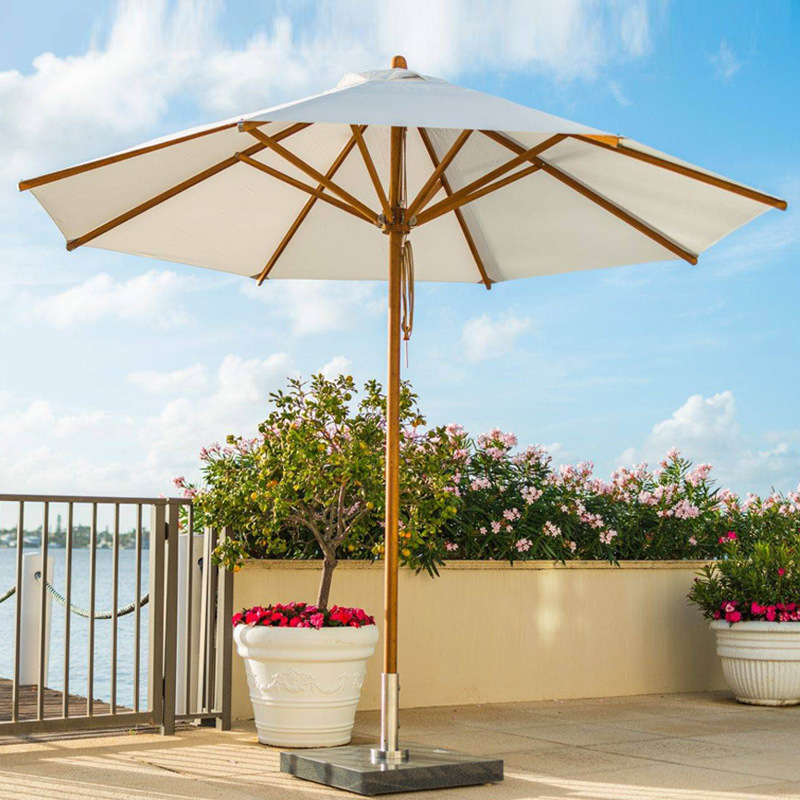 Hot Sale 3 m Modern Wooden Parasol Outdoor Garden Sunshade Umbrella for Beach Courtyard for Hotels