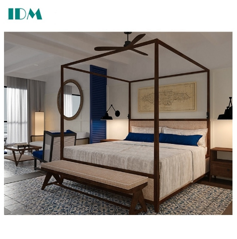 IDM-012 5 Star Holiday Inn Hotel Bedroom Set Modern Rattan Hote Room Furniture Packages For Sale