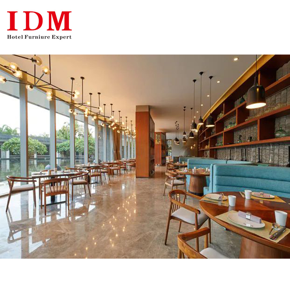 Modern Restaurant Furniture Booth Seats Cafeteria Cafe Table And Chairs Set