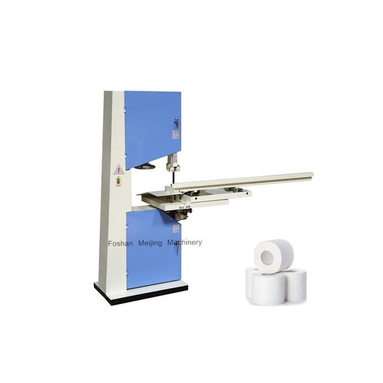 Energy Saving Manual movable plate facial tissue / toilet paper band saw cutting machine