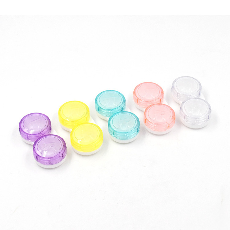 contact lens case Quality assurance multi color box display Portable lens travel case kit water immersion sliding cover box