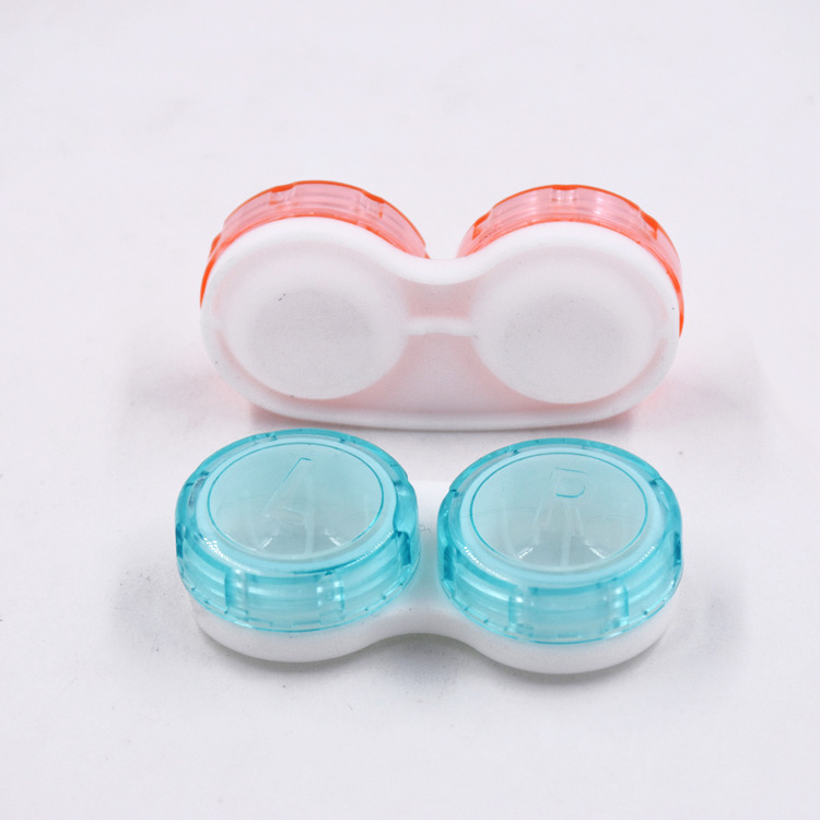 contact lens case Quality assurance multi color box display Portable lens travel case kit water immersion sliding cover box