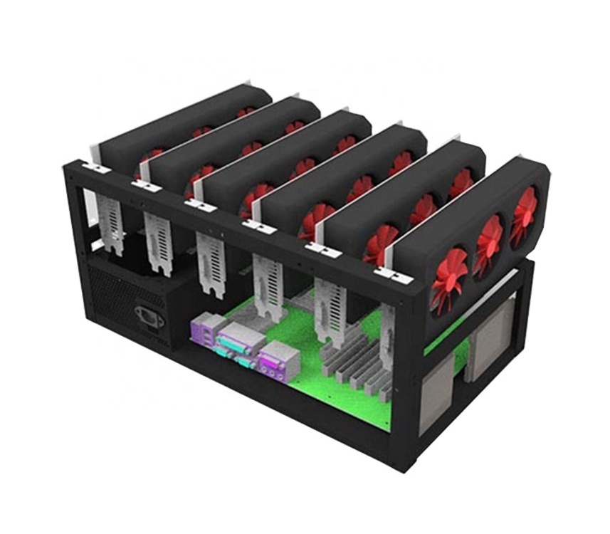 DIY 6GPU Open Air GPU Server Case Steel  8GPU Rig Frame Rack  in Stock Steel Stable Case