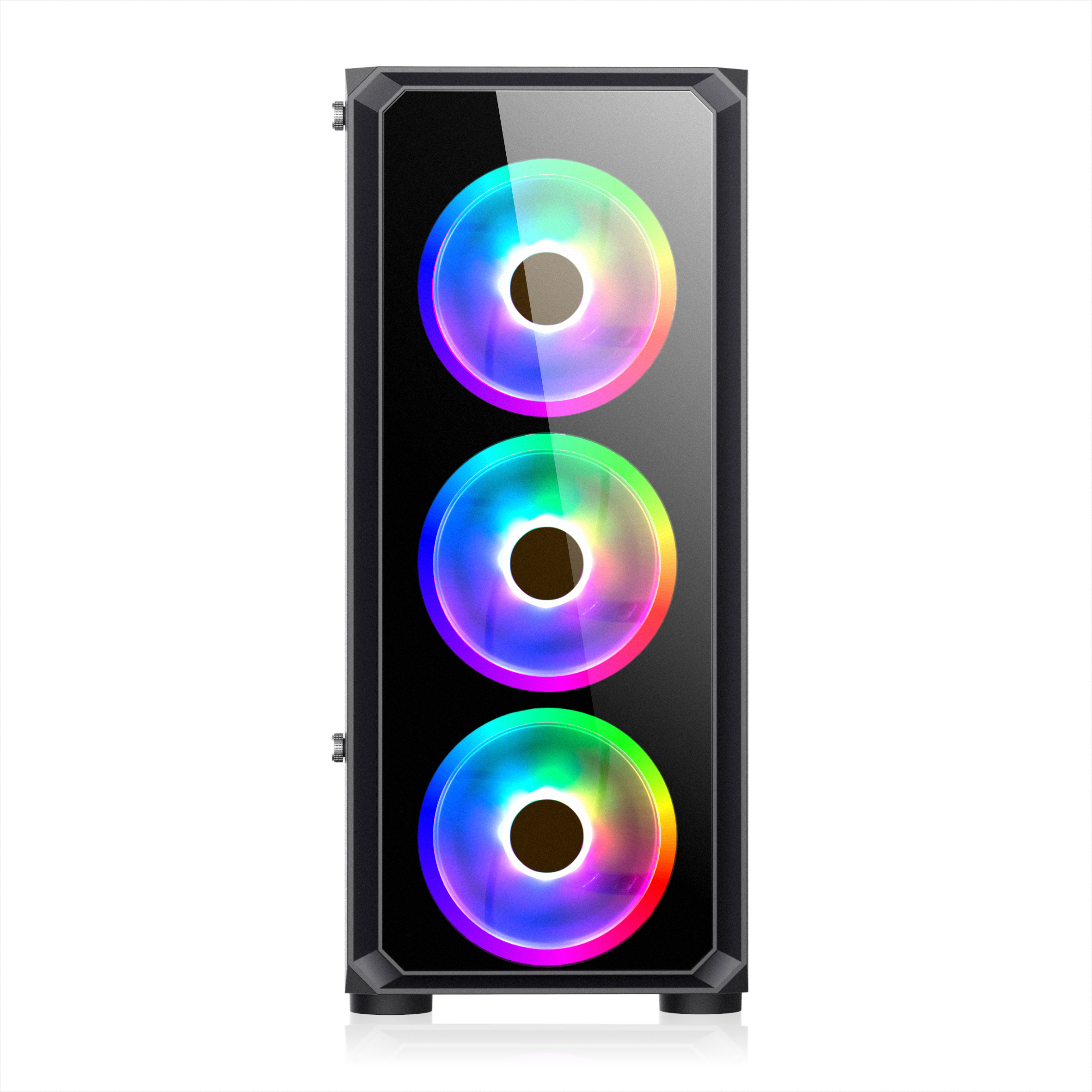 MEIJI PC Gaming Case ATX Gabinete Gamer ARGB Rainbow Computer Case with 6 Fans Glass Window OEM/ODM Case Mid Tower Chassis