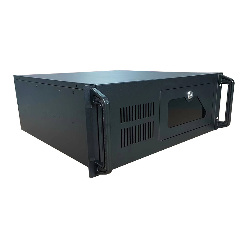 Black 1.0mm SGCC 19 inch 4U Rackmount Server Case  4U Server Chassis with 12cm Fan