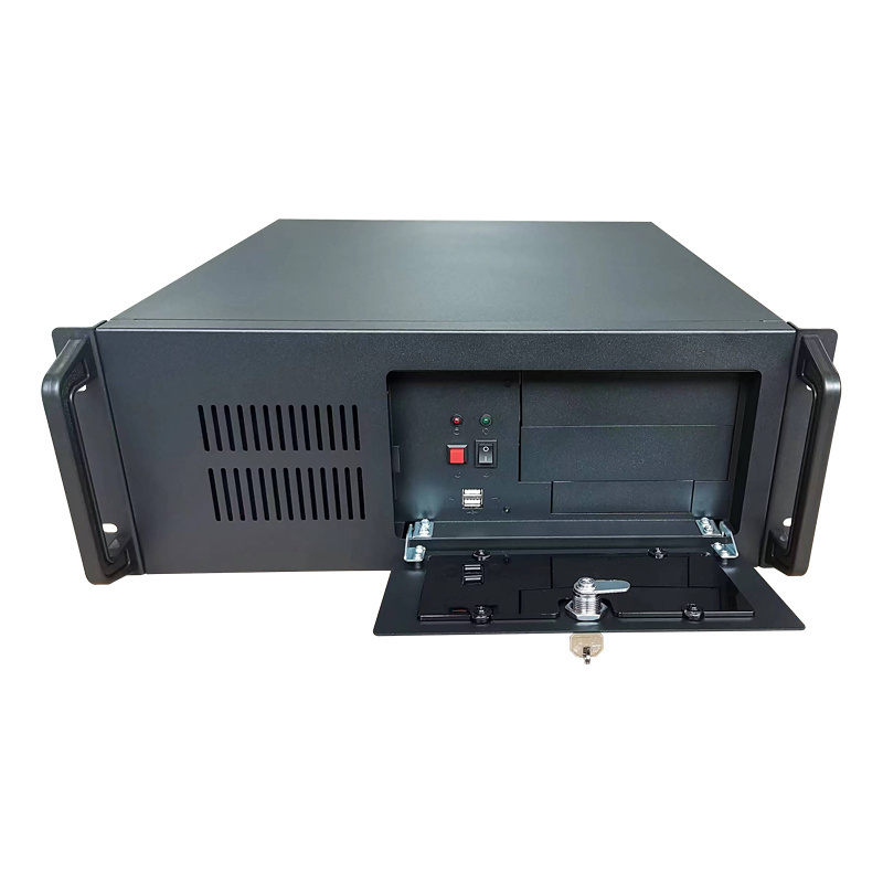 Black 1.0mm SGCC 19 inch 4U Rackmount Server Case  4U Server Chassis with 12cm Fan