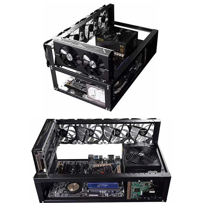 DIY 6GPU Open Air GPU Server Case Steel  8GPU Rig Frame Rack  in Stock Steel Stable Case