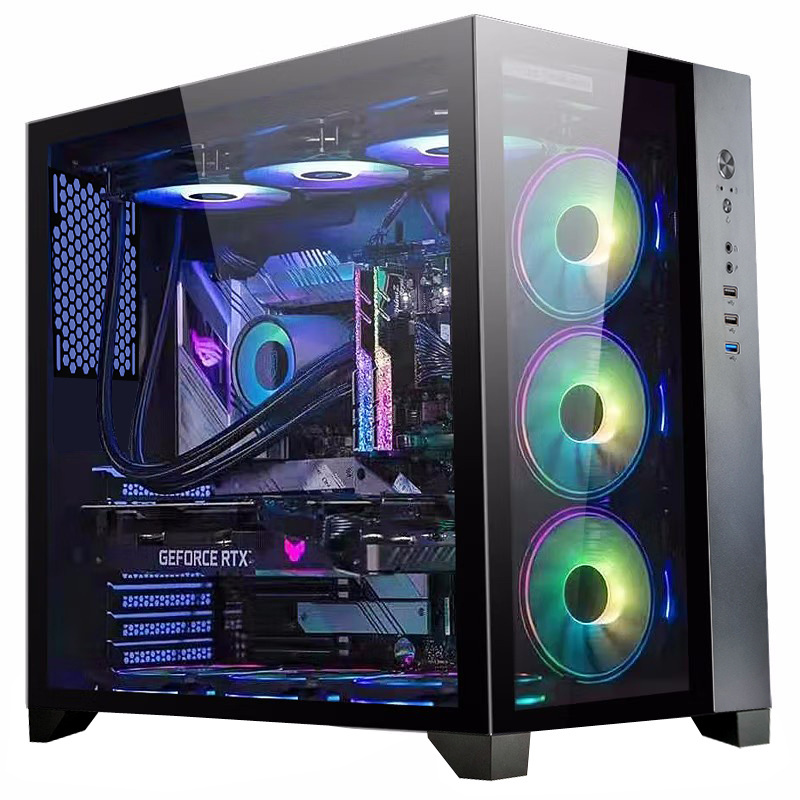 HOT SALE-ATX Computer Gaming Case ARGB OEM Chassis With Glass Window Desktop PC  Full Tower Case High quality gabineter gamer