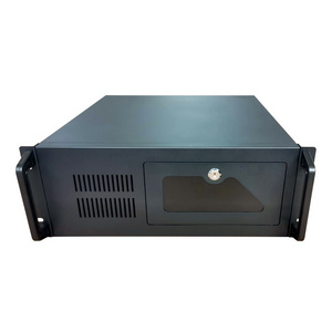 Black 1.0mm SGCC 19 inch 4U Rackmount Server Case  4U Server Chassis with 12cm Fan