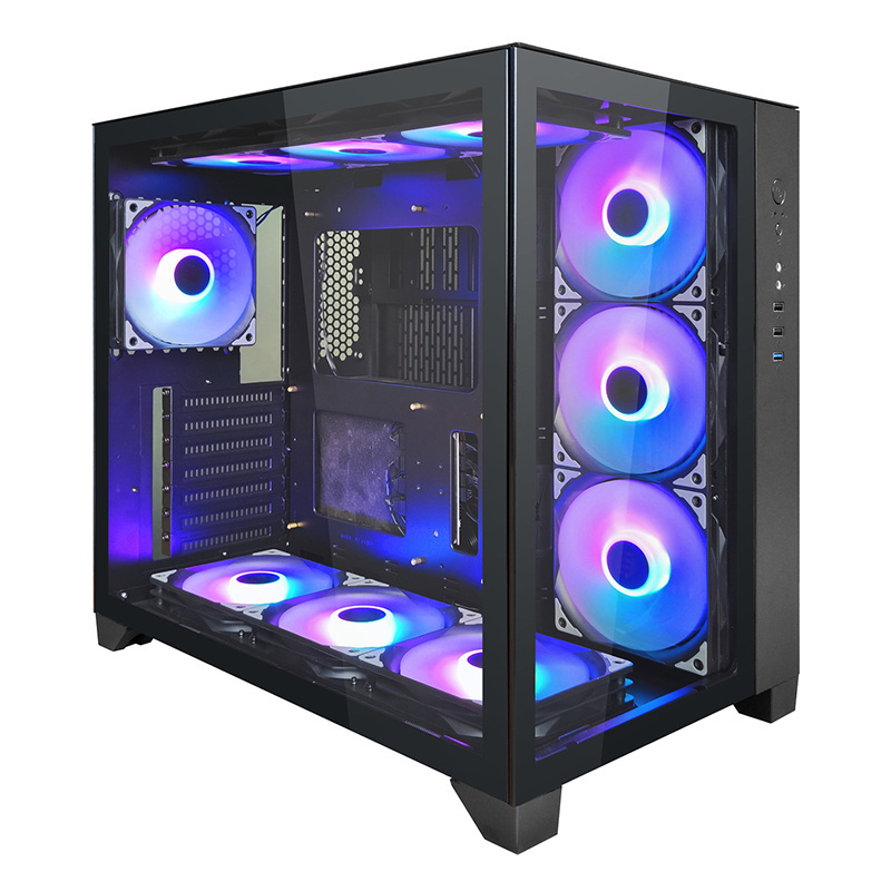 HOT SALE-ATX Computer Gaming Case ARGB OEM Chassis With Glass Window Desktop PC  Full Tower Case High quality gabineter gamer