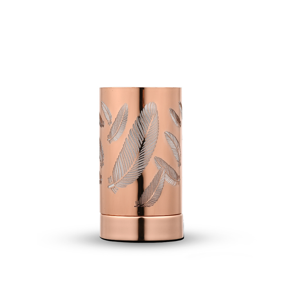 Eco-friendly Electric Wax Melt Warmers Rose Gold Shape Feather Scented Candle Oil Warmers Tea Light Candle Burner Lamp