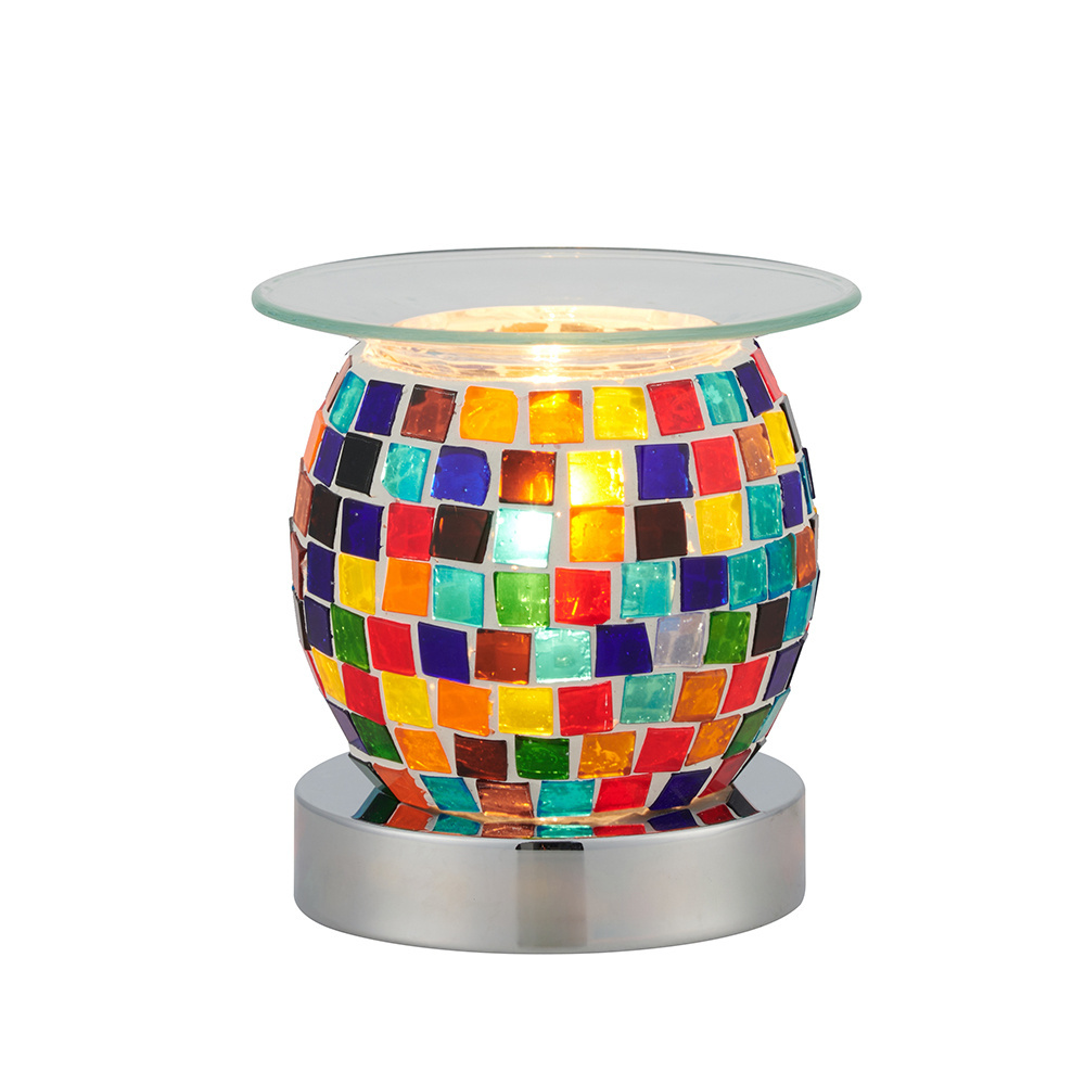 Candle Heater Mosaic glass Aromatherapy Night Light Wax Oil Burner Home Office Bedroom Aromatherapy Decoration Light