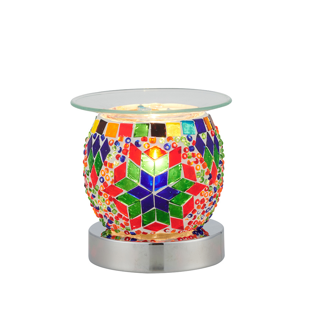 Candle Heater Mosaic glass Aromatherapy Night Light Wax Oil Burner Home Office Bedroom Aromatherapy Decoration Light