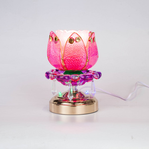 Glass Multi-colored Lotus Touch Electric Fragrance Oil Tart Warmer Burner