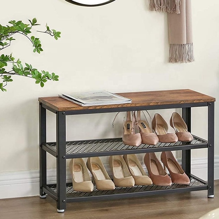 Entryway wooden 3-Tier Shoe Rack