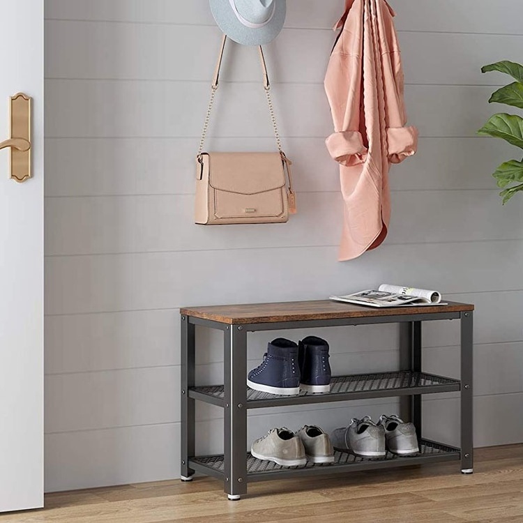 Entryway wooden 3-Tier Shoe Rack