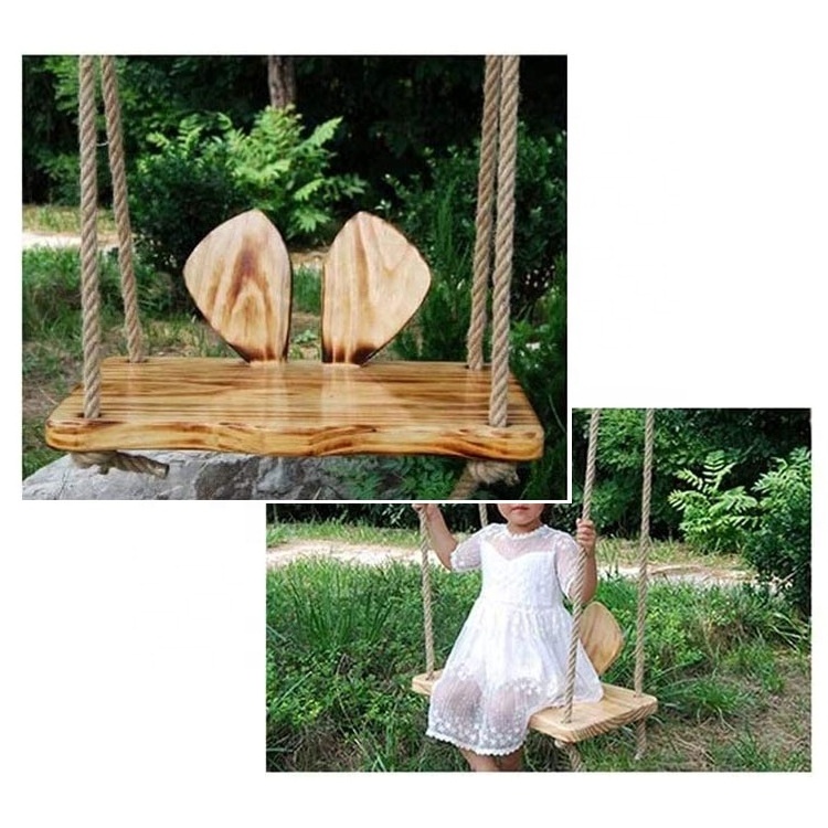 Wholesale Customized Children's Outdoor Indoor Solid Wood Swing