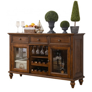 Brown Dry Bar Wooden Liquor Cabinet Wine Rack Flip Top Storage Hold