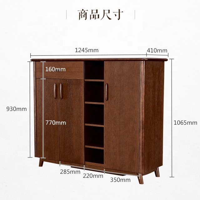 home furniture shoe rack cabinet with door and drawer wooden brown for living room