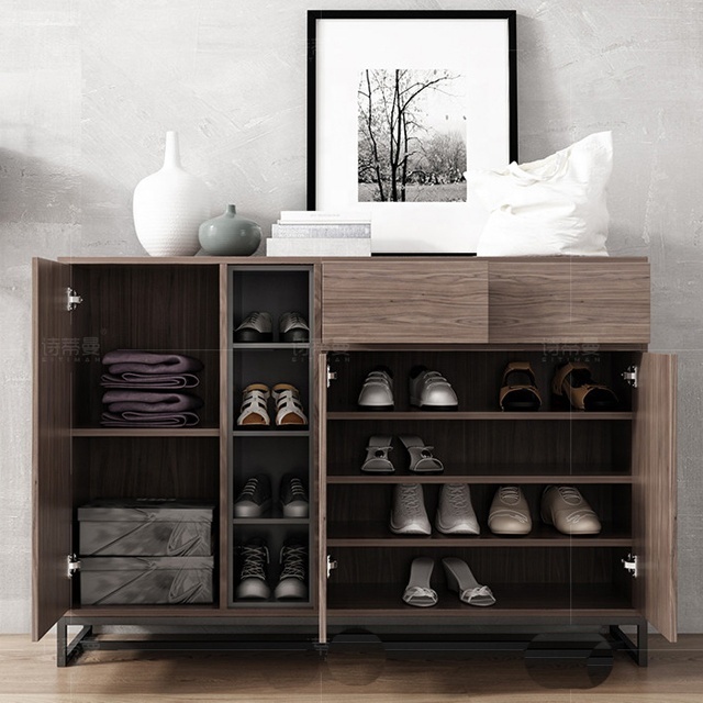 Shoe Cabinet Wood Storage Organizer Shelves Rack Chest Furniture Tower Closet