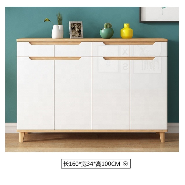 modern white shoe storage rack cabinet with 3 drawers and 3 doors for living room