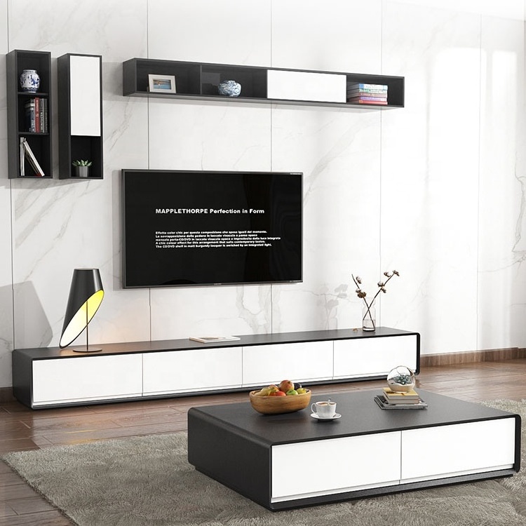 living room modern coffee table and tv stand set