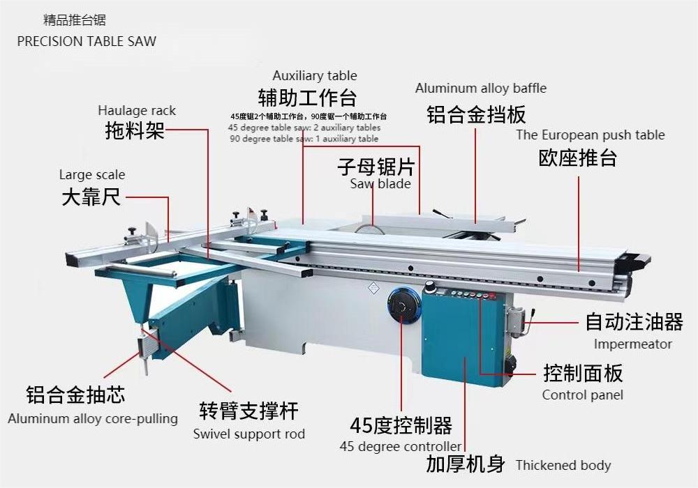 Precision wood cutting sliding table saw machine/melamine board cutting machine panel saw cnc machine