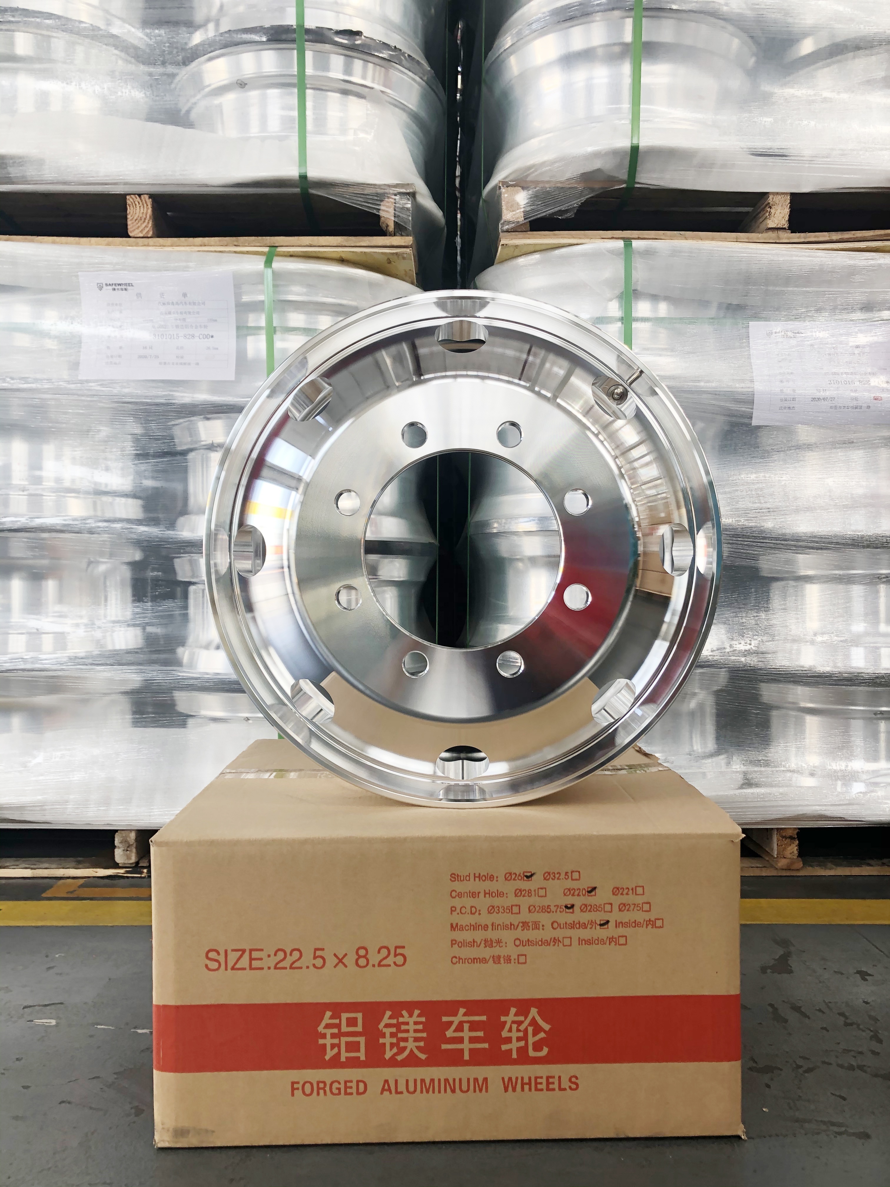 22 inch 22.5*8.25 heavy duty truck wheels / semi trailer forged aluminum wheel rims / Passenger car wheel