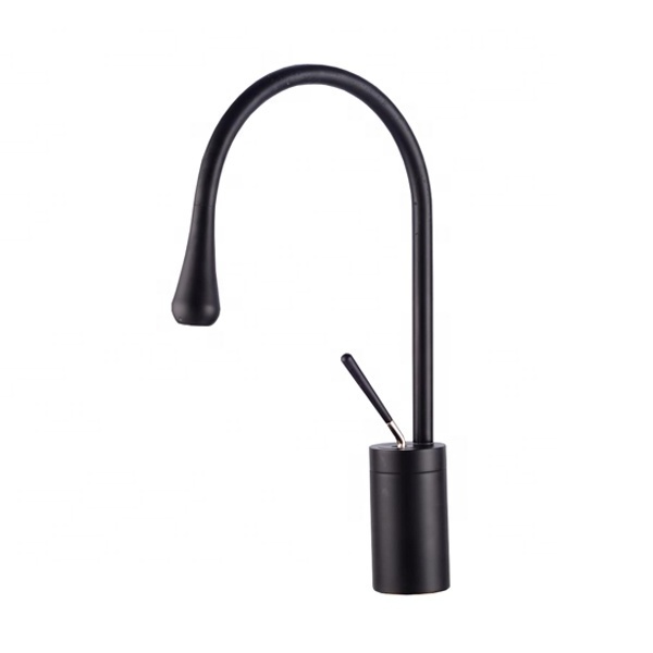 Sanitary New Design Modern Hot Cold Water Tap Copper Kitchen Sink Mixer Single Handle Brass Luxury Black Kitchen Pipe Faucet