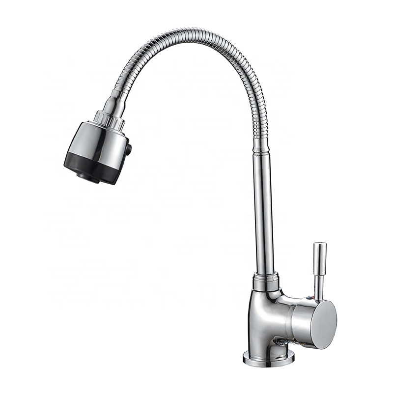 Single Handle Brass Kitchen Water Taps Mixer Dual Function Flexible Sprayer Gourmet Kitchen Sink Faucet