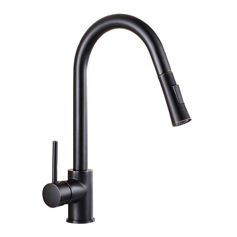 ORB Dual Function Kitchen Head Sprayer Pull Down Swivel Spout Black 360 Adjustable Flexible Pull Out Sprayer Kitchen Sink Faucet