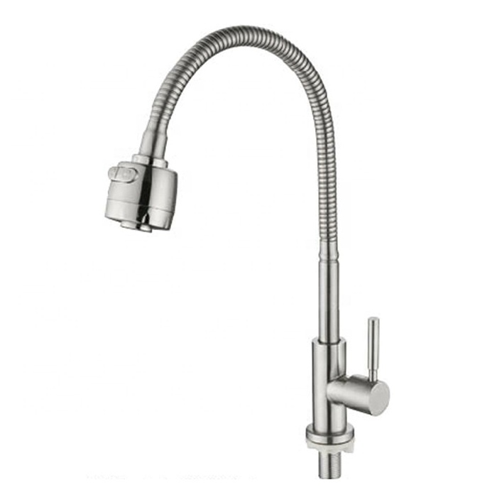 360 Swivel Kitchen Mixer Cold Water Tap Wall Mounted Folding 304 Stainless Steel Kitchen Faucet