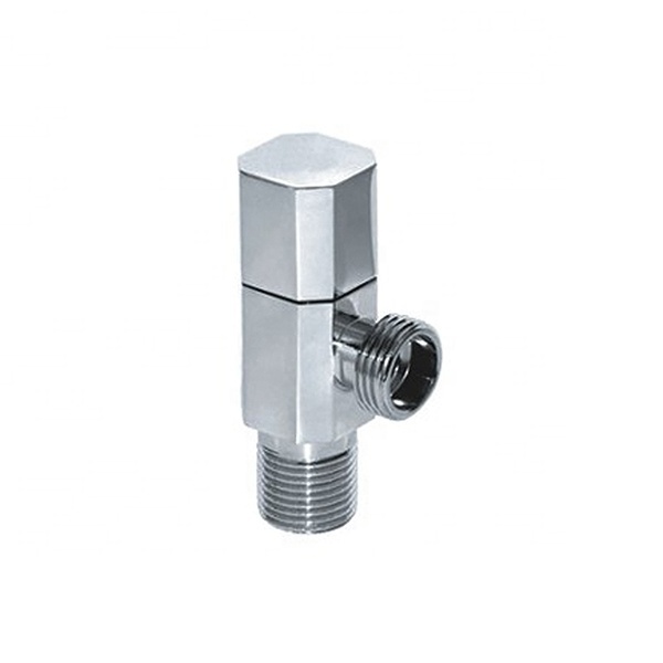 High Quality Bathroom Accessories Faucets Square Toilet Chrome 1/2 Brass Water Angle Ball Stop Valve