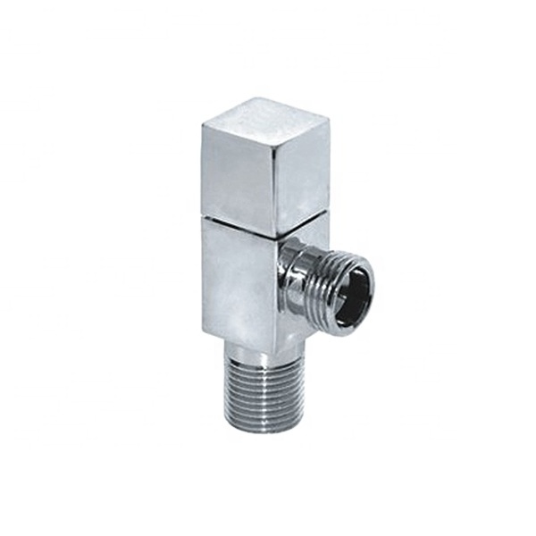 High Quality Bathroom Accessories Faucets Square Toilet Chrome 1/2 Brass Water Angle Ball Stop Valve