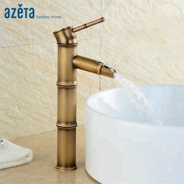 China Bathroom Product Basin Mixer Antique Bronze Bamboo Faucet