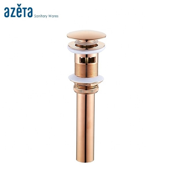 Rose Gold Long Pop Up Waste For Basin Drainer Click Clack With Or Without Overflow