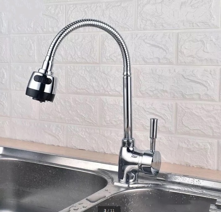 Single Handle Brass Kitchen Water Taps Mixer Dual Function Flexible Sprayer Gourmet Kitchen Sink Faucet