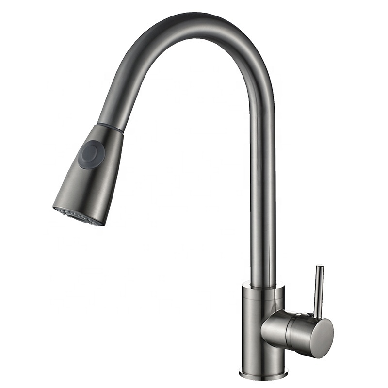 Factory Cheaper Price OEM Single Handle Brass Water Tap Sink Mixer Flexible Pull Out Kitchen Faucet With Pull Down Sprayer