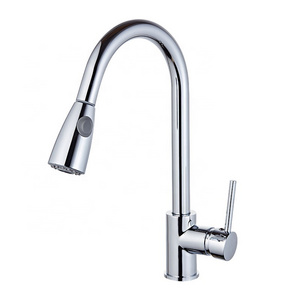 Factory Cheaper Price OEM Single Handle Brass Water Tap Sink Mixer Flexible Pull Out Kitchen Faucet With Pull Down Sprayer