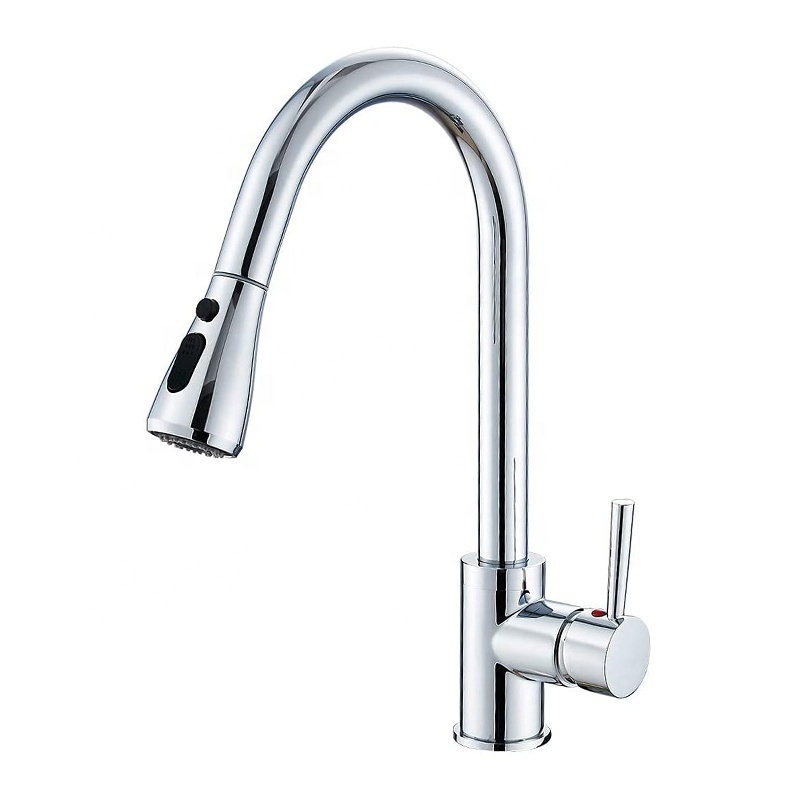 Factory Cheaper Price OEM Single Handle Brass Water Tap Sink Mixer Flexible Pull Out Kitchen Faucet With Pull Down Sprayer