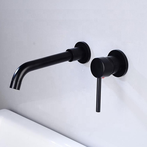 Chrome Black Brush Gold Single Lever Hand Wash Brass Bathroom Concealed In-Wall Mount Basin Wall Mixer Faucet