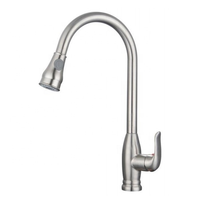 China Factory Cheaper Price Lead Free Single Handle Pull Out Flexible 304 Stainless Steel Pull Down Kitchen Faucets