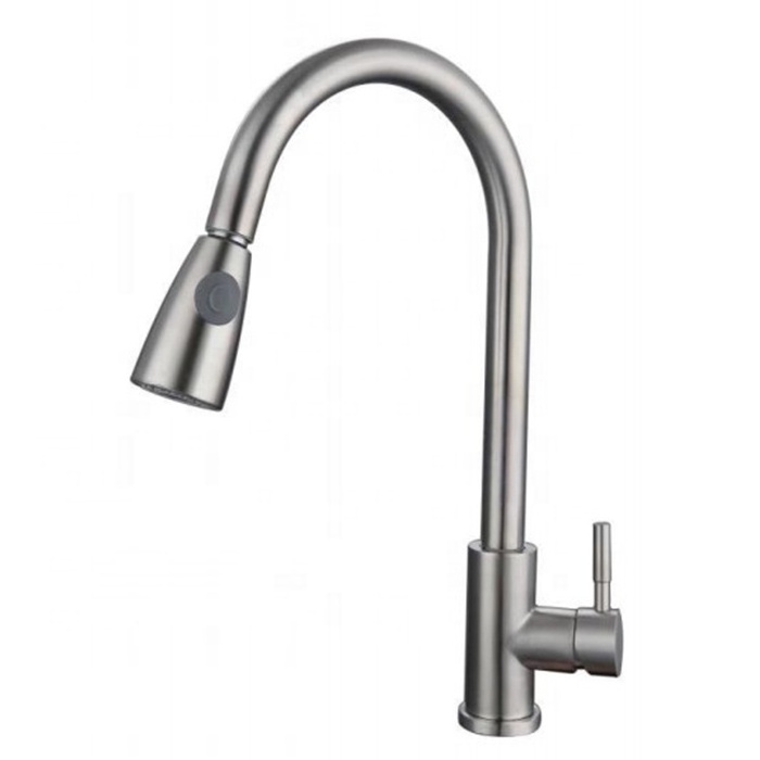 China Factory Cheaper Price Lead Free Single Handle Pull Out Flexible 304 Stainless Steel Pull Down Kitchen Faucets