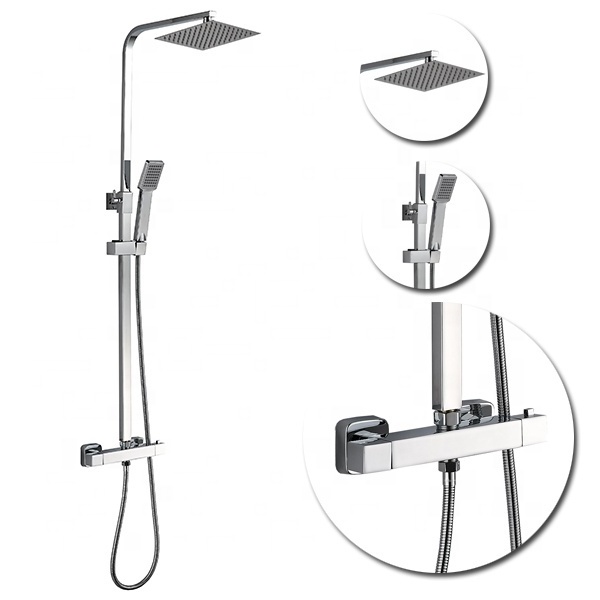 High Quality Cheap Exposed Thermostatic Mixing Valve Shower Faucet Set