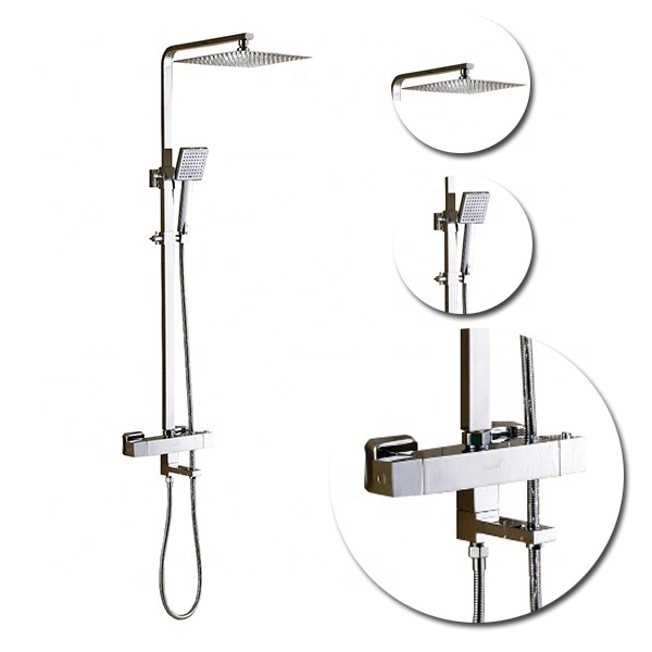 High Quality Cheap Exposed Thermostatic Mixing Valve Shower Faucet Set