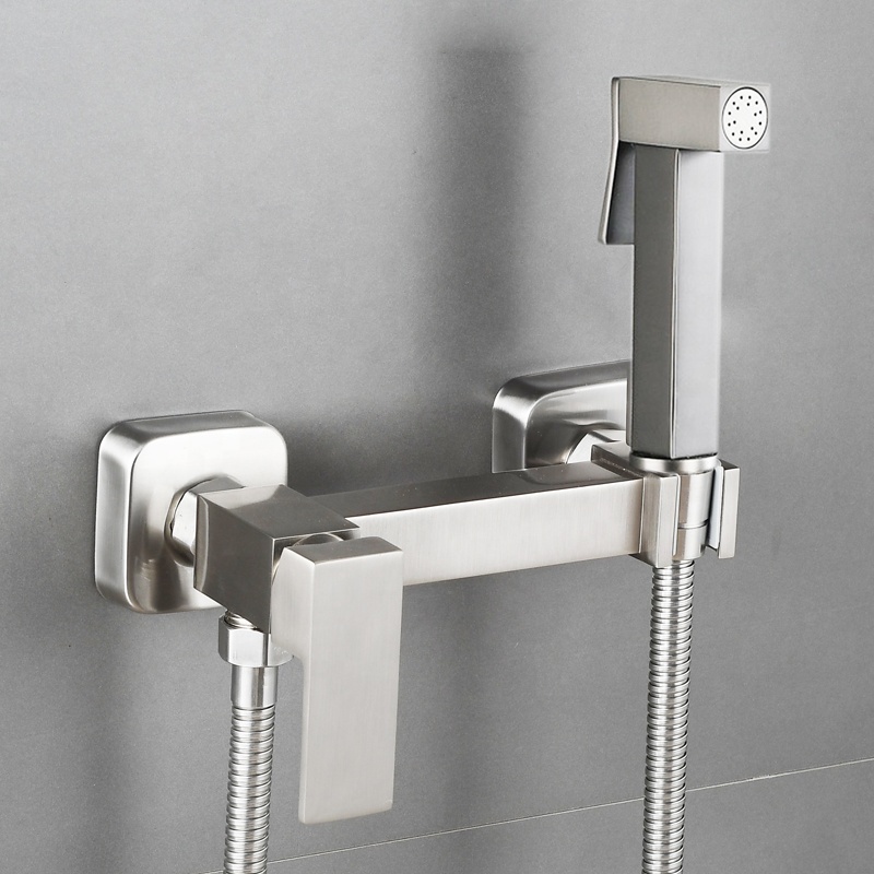 Single Handle Brass Bath Shower Mixer Taps Faucet Bidet Spray Shattaf Toilet Bidet Sprayer Set