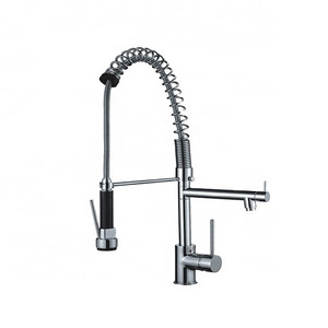 Modern Rotation Brass Single Handle Kitchen Sink Mixer Tap Single Hole Pull Out Sprayer 2 Ways Spring Pull Down Kitchen Faucet